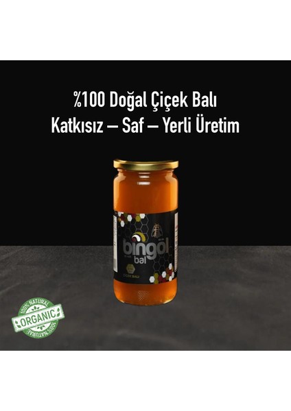 Bingöl Süzme Çiçek Balı Cam Kvn Naturel 650 gr