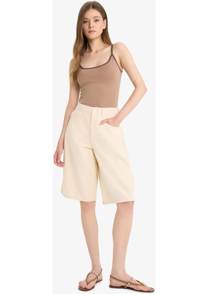 Coool Normal Bel Kısa Paça Gabardin Bermuda Şort F3133AX25HS