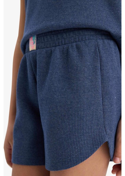 Kız Çocuk 2'li Takım Waffle Kolsuz Üst Esnek Belli Şort Alt F5184A825SM