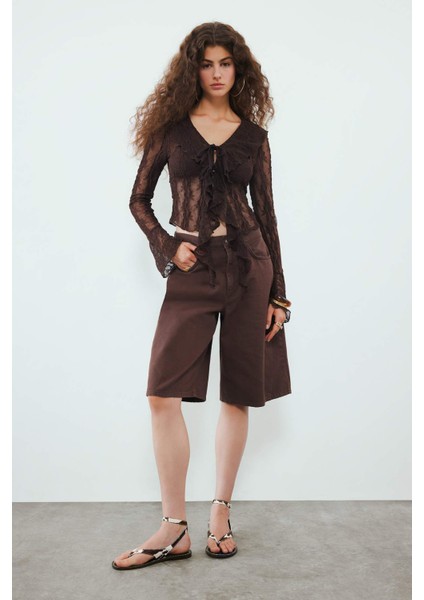 Coool Normal Bel Kısa Paça Gabardin Bermuda Şort F3133AX25HS