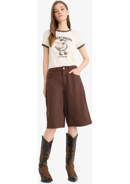 Coool Normal Bel Kısa Paça Gabardin Bermuda Şort F3133AX25HS