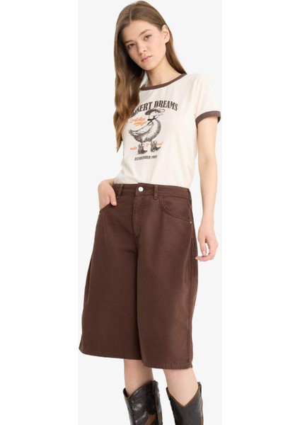 Coool Normal Bel Kısa Paça Gabardin Bermuda Şort F3133AX25HS