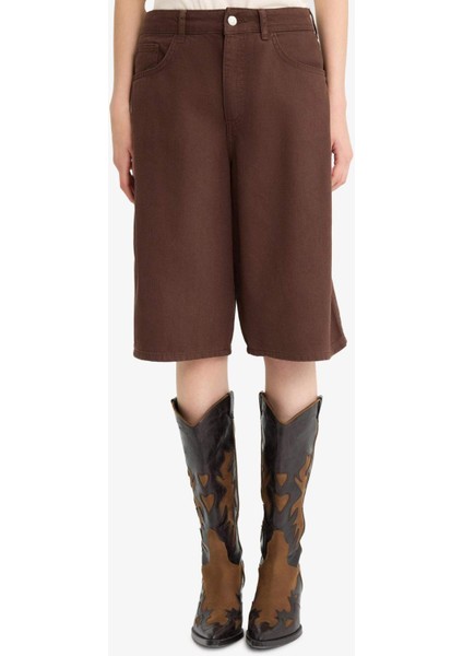 Coool Normal Bel Kısa Paça Gabardin Bermuda Şort F3133AX25HS