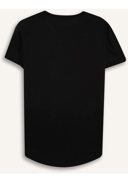 Long Muscle Fit Bisiklet Yaka Basic Düz Kısa Kollu Tişört N2104AZ25AU