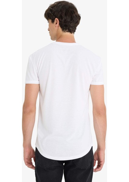 Long Muscle Fit Bisiklet Yaka Basic Düz Kısa Kollu Tişört N2104AZ25AU