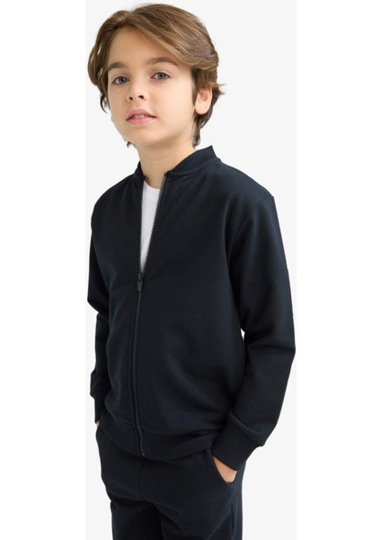 Erkek Çocuk Kolej Yaka Fermuarlı Bomber Ceket F4549A825AU