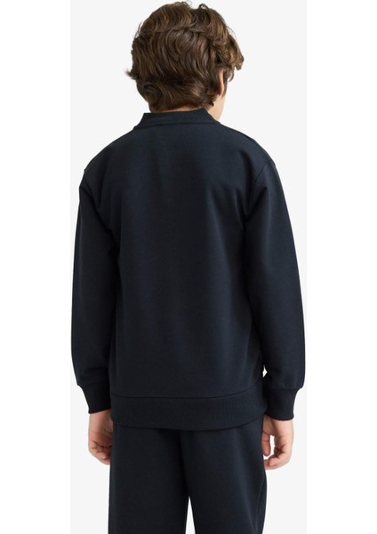 Erkek Çocuk Kolej Yaka Fermuarlı Bomber Ceket F4549A825AU