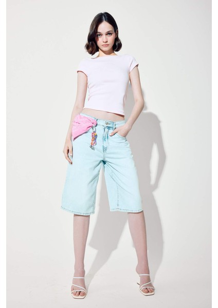 Slim Fit Dar Kesim Kayık Yaka Fitilli Kaşkorse Kısa Kollu Tişört