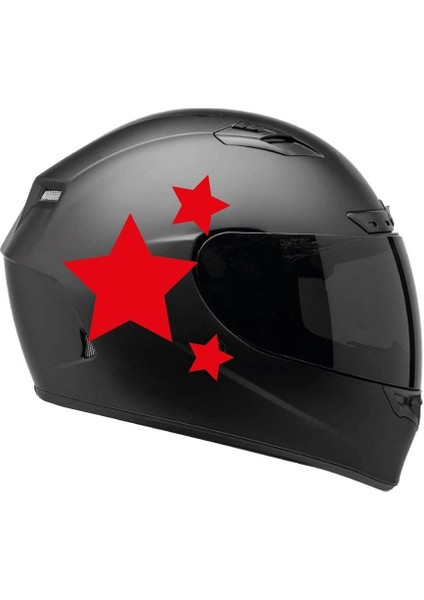 Tek Renk Üçlü Yıldız (Triple Star Helmet Stickers) Kask Sticker Etiket Modeli 3
