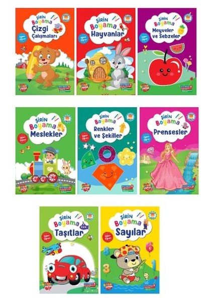 Şirin Boyama Serisi 8 Çeşit (160 Kitap)