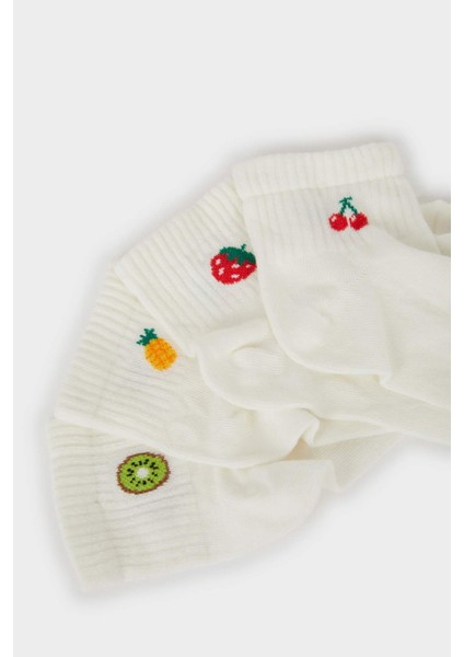 Kadın Rahat Lastikli 5'li Pamuklu Patik Çorap