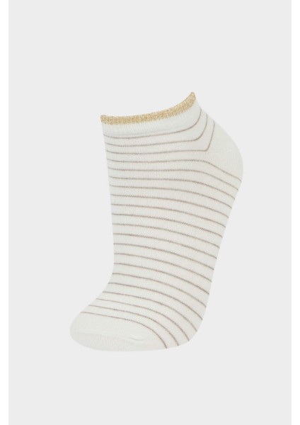 Kadın Parıltılı 5'li Pamuklu Patik Çorap