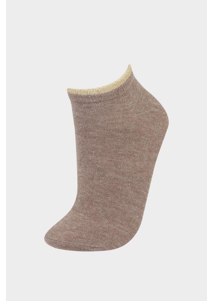 Kadın Parıltılı 5'li Pamuklu Patik Çorap