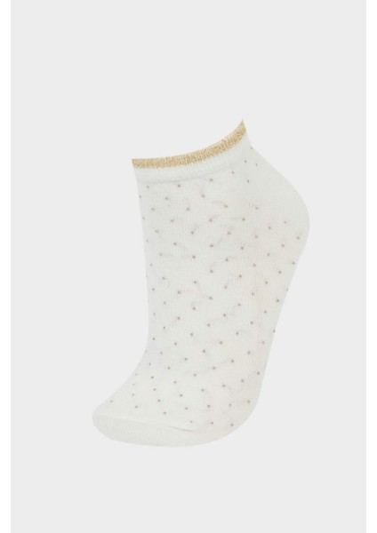 Kadın Parıltılı 5'li Pamuklu Patik Çorap