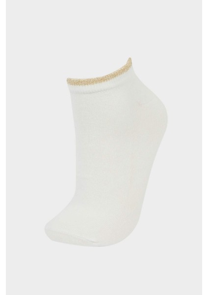 Kadın Parıltılı 5'li Pamuklu Patik Çorap