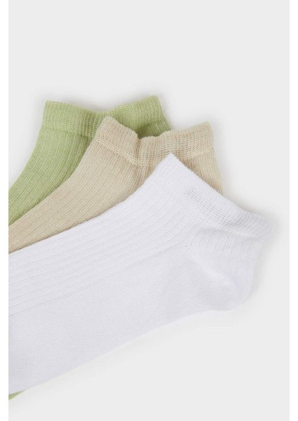 Kadın 3'lü Pamuklu Patik Çorap F5430AXNS