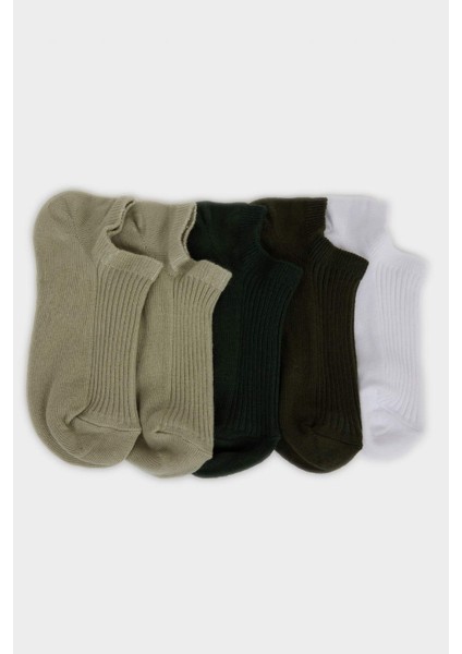 Kadın 5'li Pamuklu Sneaker Çorap F5428AXNS