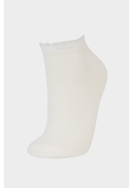 Kadın Parıltılı 5'li Pamuklu Patik Çorap F5626AXNS