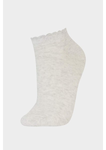 Kadın Parıltılı 5'li Pamuklu Patik Çorap F5626AXNS