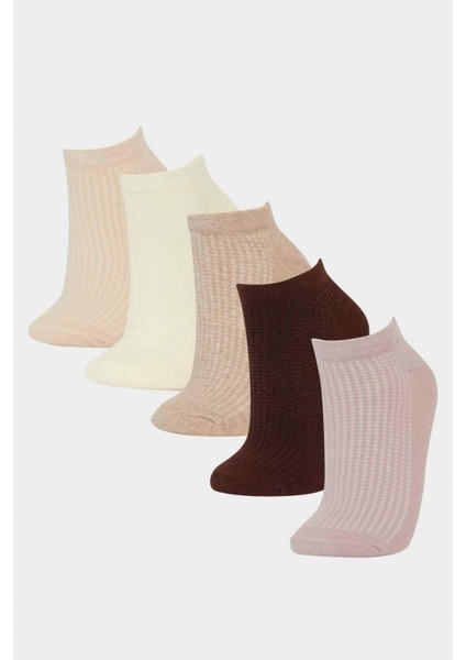 Kadın 5'li Pamuklu Patik Çorap