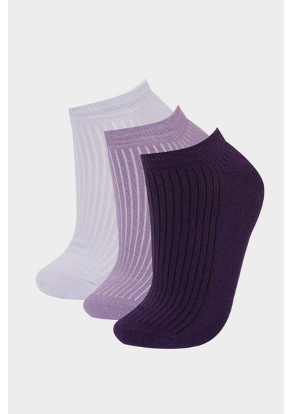 Kadın 3'lü Pamuklu Patik Çorap F5430AXNS