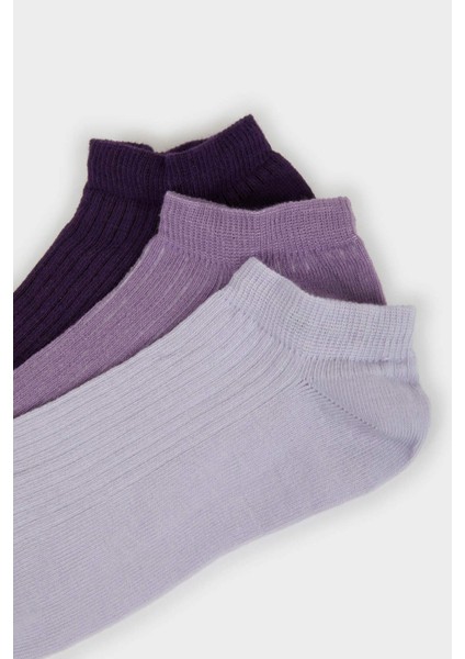 Kadın 3'lü Pamuklu Patik Çorap F5430AXNS