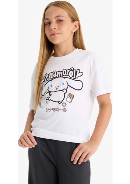 Kız Çocuk Hello Kitty Relax Fit Bisiklet Yaka Kısa Kollu Tişört F5815A825HS