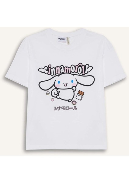Kız Çocuk Hello Kitty Relax Fit Bisiklet Yaka Kısa Kollu Tişört F5815A825HS