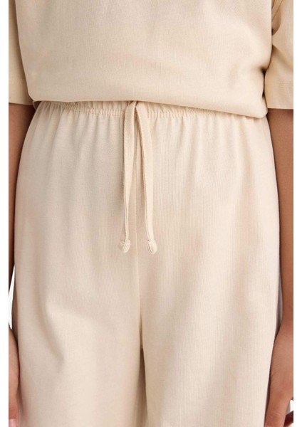 Kız Çocuk 2'li Takım Kısa Kollu Baskılı Tişört Eşofman Altı F5035A825AU