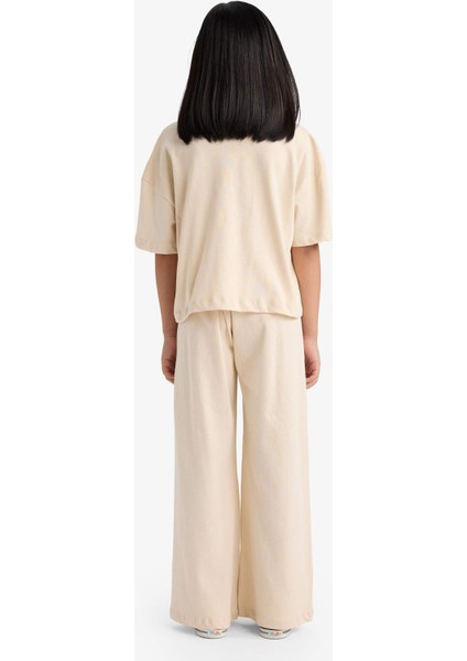 Kız Çocuk 2'li Takım Kısa Kollu Baskılı Tişört Eşofman Altı F5035A825AU