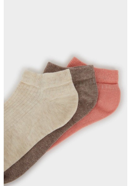 Kadın 3'lü Pamuklu Patik Çorap F5430AXNS