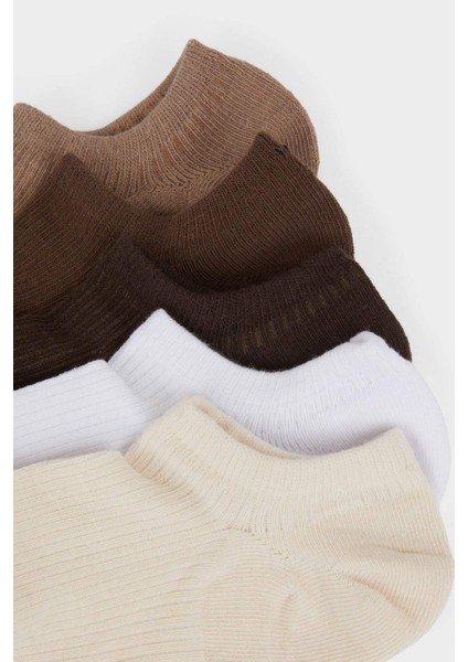 Kadın 5'li Pamuklu Sneaker Çorap F5429AXNS