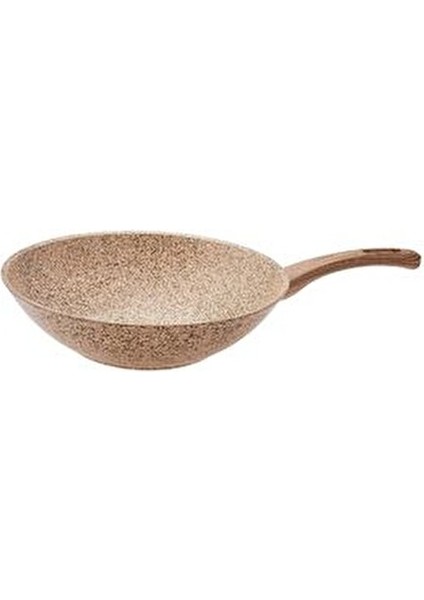 Wood Silver Bio Granit Wok Tava 28 cm Krem fırsatları