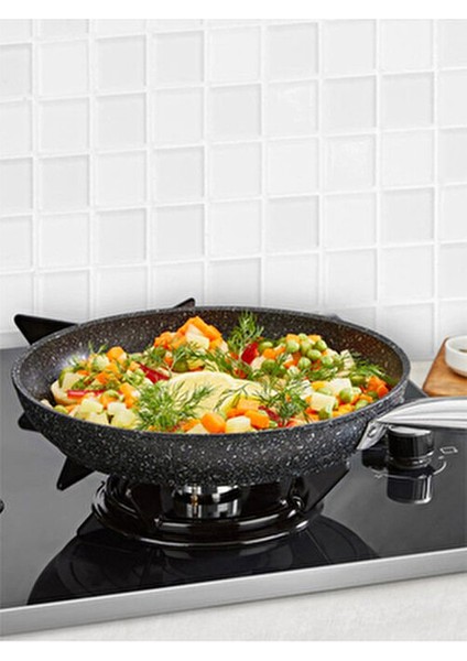 Black Line Granit Kaplama Derin Tava 30 cm Tek Parça Siyah Renkli fiyatları