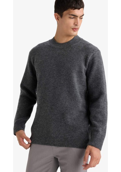 Relax Fit Bisiklet Yaka Triko Kazak E8390AX25CW