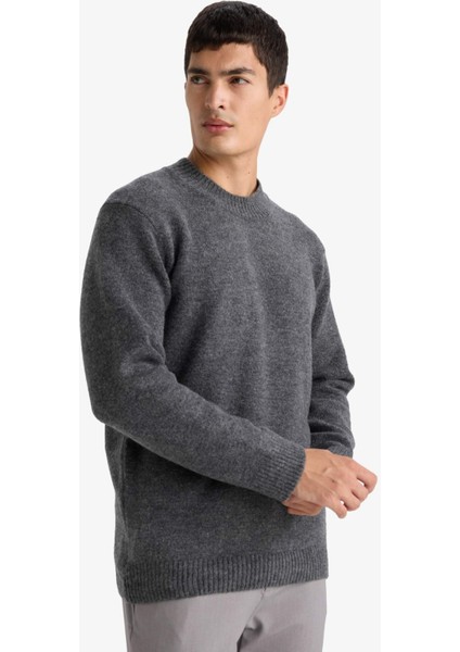 Relax Fit Bisiklet Yaka Triko Kazak E8390AX25CW