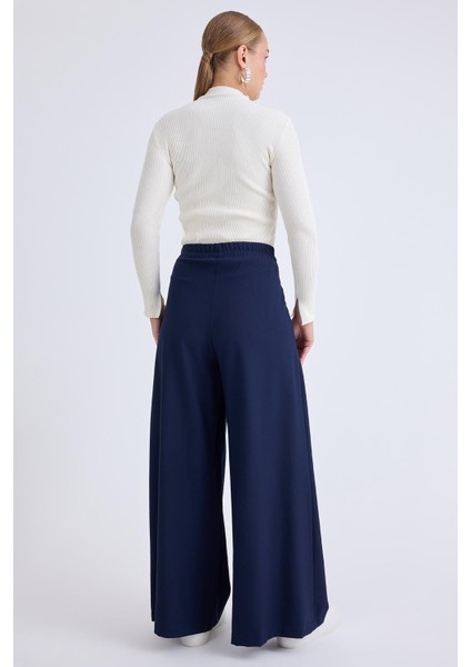 Iki Düğme Beli Lastikli Pileli Pantolon fırsatları