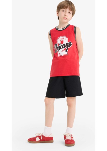 Erkek Çocuk 2'li Takım Baskılı Atlet Beli Lastikli Şort F5850A825SM