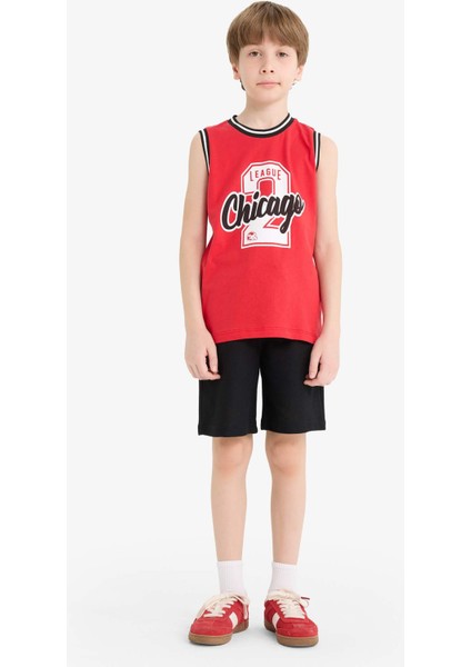 Erkek Çocuk 2'li Takım Baskılı Atlet Beli Lastikli Şort F5850A825SM