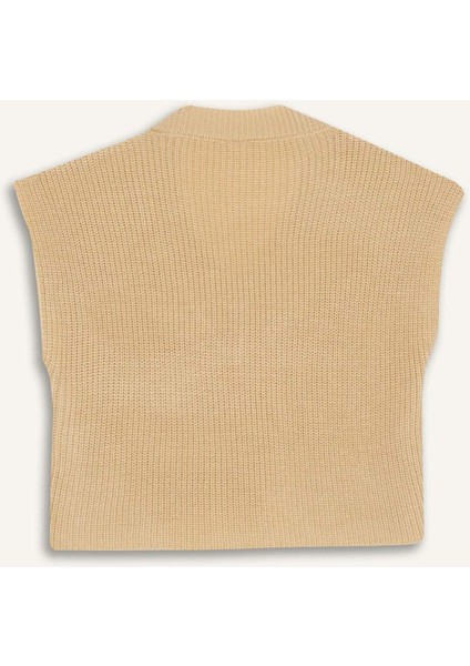 Kız Çocuk Oversize Geniş Kalıp V Yaka Triko Süveter F2625A825AU