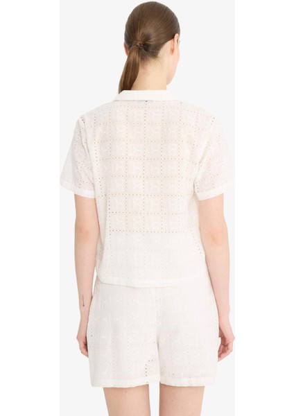 Regular Fit Brode Kısa Kollu Gömlek F5857AX25SM