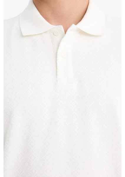 Triko Görünümlü Polo Yaka Kısa Kollu Tişört F4317AX25AU