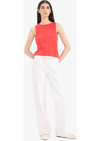 Slim Fit Dar Kesim Bisiklet Yaka Ribana Atlet F5581AX25SM