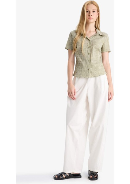 Coool Fitted Dokulu Kısa Kollu Gömlek F4849AX25AU