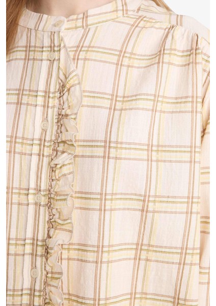 Relax Fit Ekose Desenli Uzun Kollu Tunik F4868AX25AU