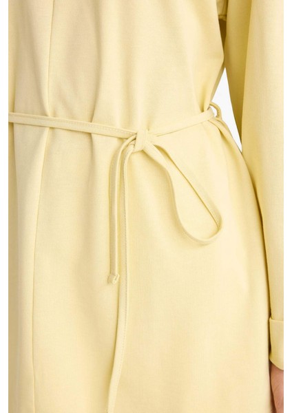 Loose Fit Bisiklet Yaka Uzun Kollu Tunik