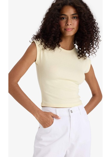 Slim Fit Dar Kesim Bisiklet Yaka Basic Düz Modal Kısa Kollu Tişört F0685AX25SP