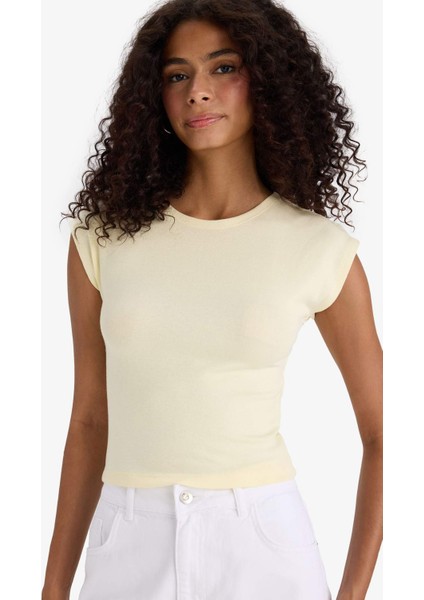 Slim Fit Dar Kesim Bisiklet Yaka Basic Düz Modal Kısa Kollu Tişört F0685AX25SP