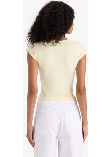 Slim Fit Dar Kesim Bisiklet Yaka Basic Düz Modal Kısa Kollu Tişört F0685AX25SP