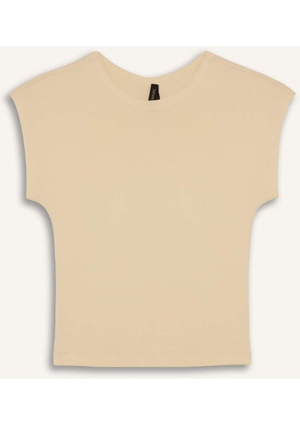 Slim Fit Dar Kesim Bisiklet Yaka Basic Düz Modal Kısa Kollu Tişört F0685AX25SP